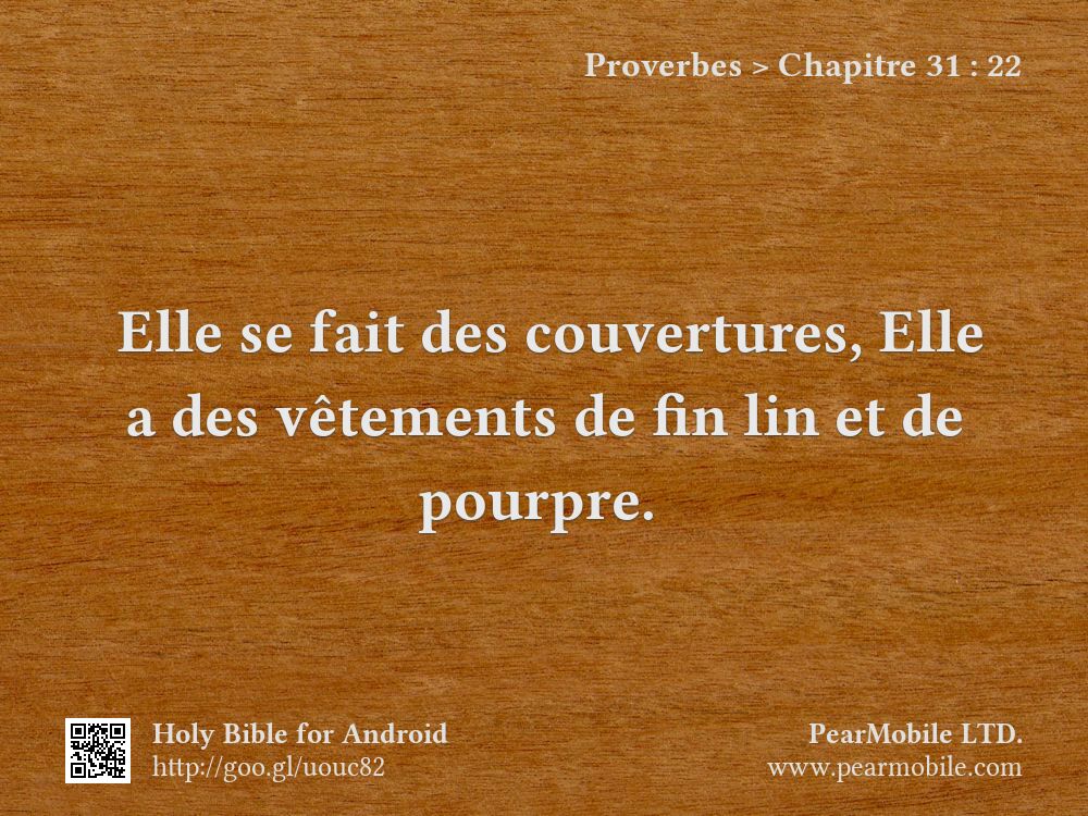 Proverbes, Chapitre 31:22